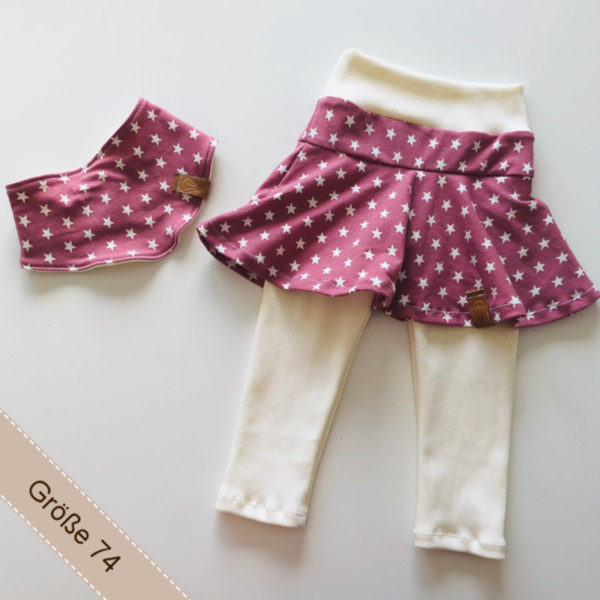 Kinderset mit Sternen bestehend aus Halstuch und Rockleggings